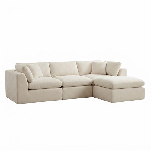 110-Inch L-Shaped Cloud Sectional with Ottoman